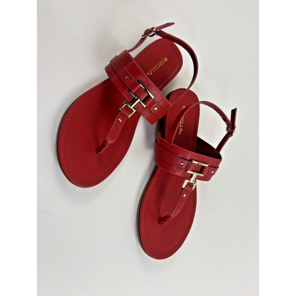 MARBELLA SANDALS WOMEN'S Red Color Flats Flip Flop Size 9 - Picture 1 of 10